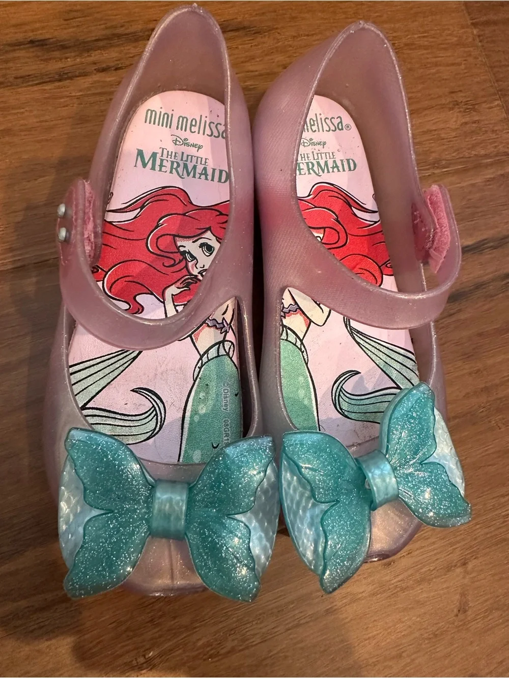 Mini Melissa Girls Mary Jane Disney Little Mermaid Purple Jelly Shoes Size 12